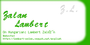 zalan lambert business card